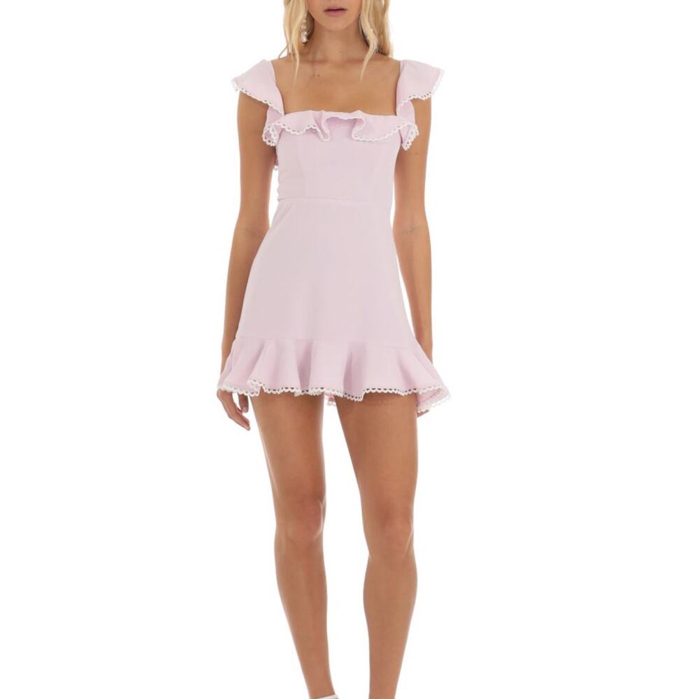 Lucy In The Sky Ruffle Mini Dress Size XXS Pink